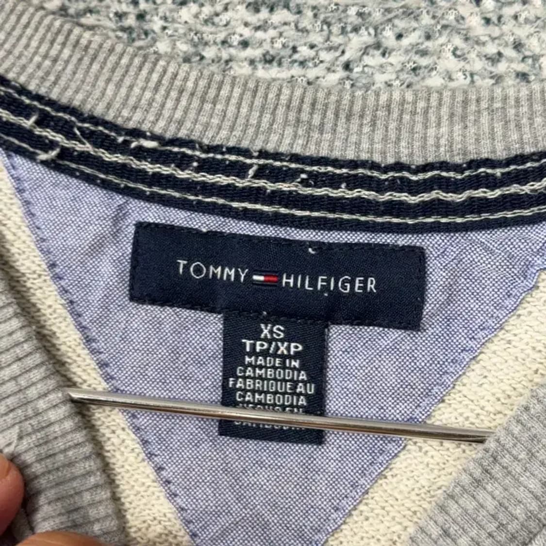 타미힐피거 로고 그레이 맨투맨 XS 상품이미지3