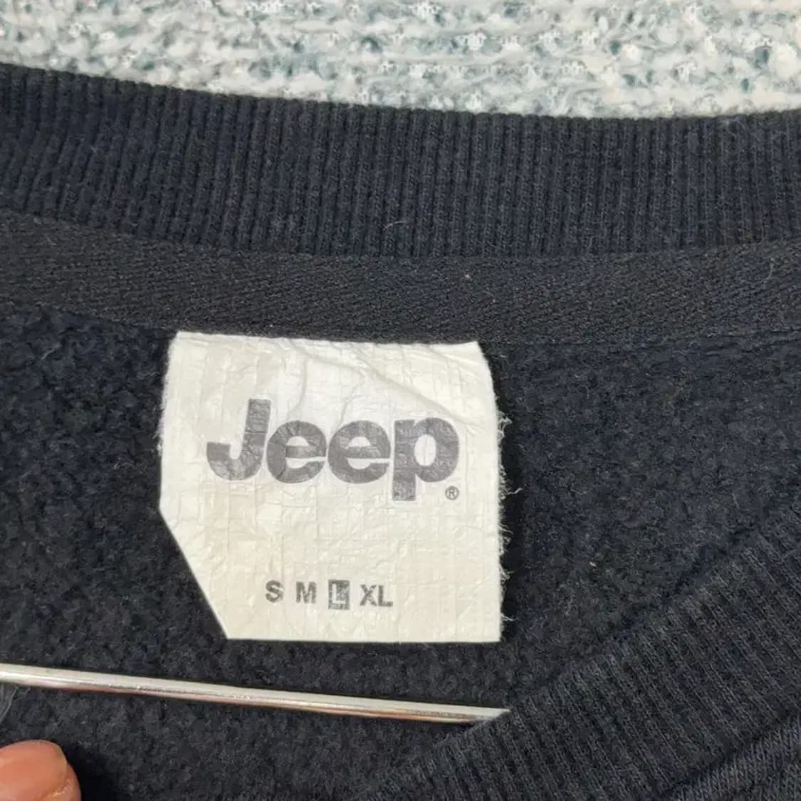 지프 퍼플 로고 프린팅 블랙 맨투맨 L 상품이미지3