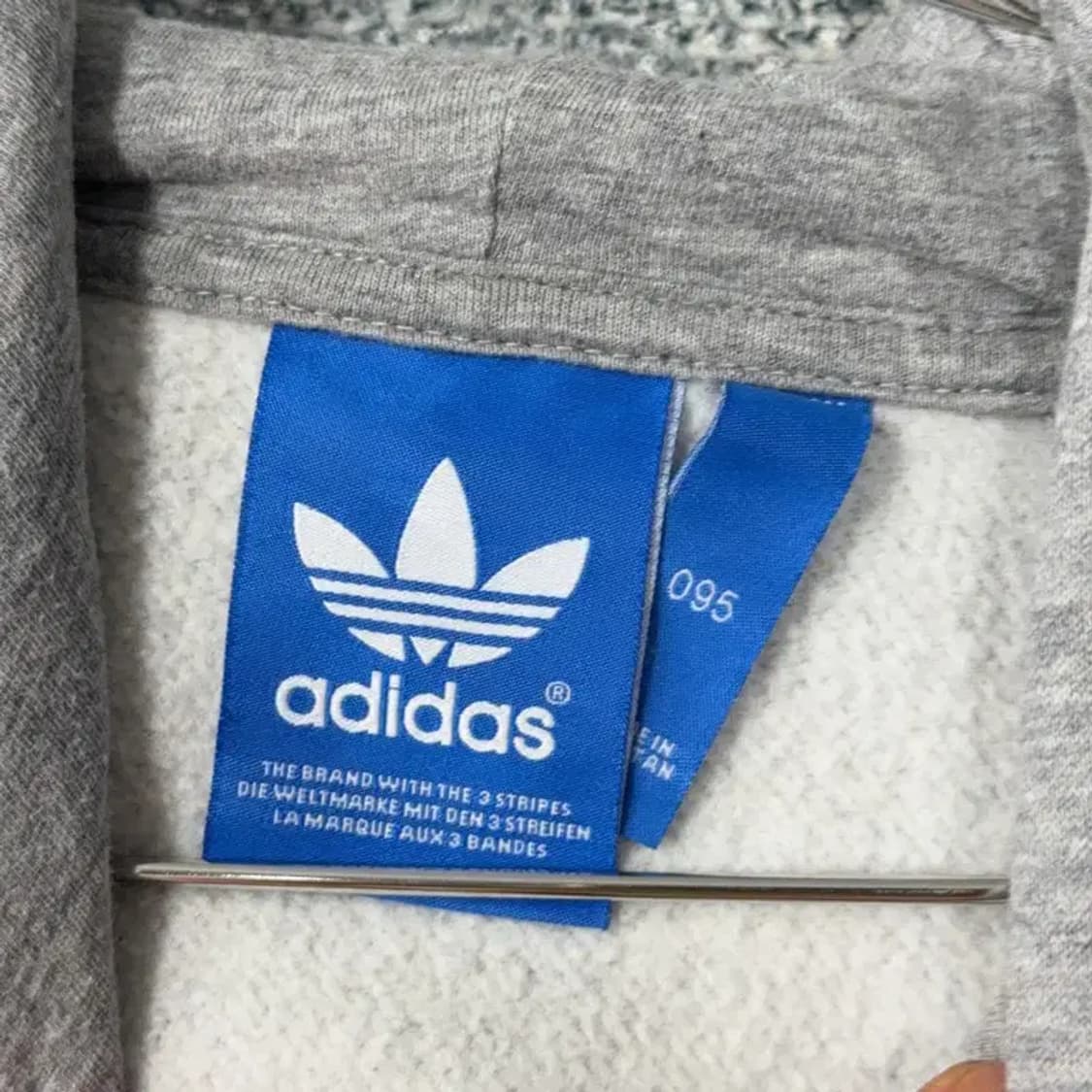 아디다스 프트레포일 빅로고 그레이 후드티 M 상품이미지3