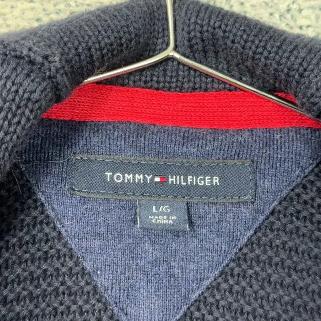 타미힐피거 스트라이프 캐주얼 숄카라 코튼 니트 가디건 L 상품이미지5