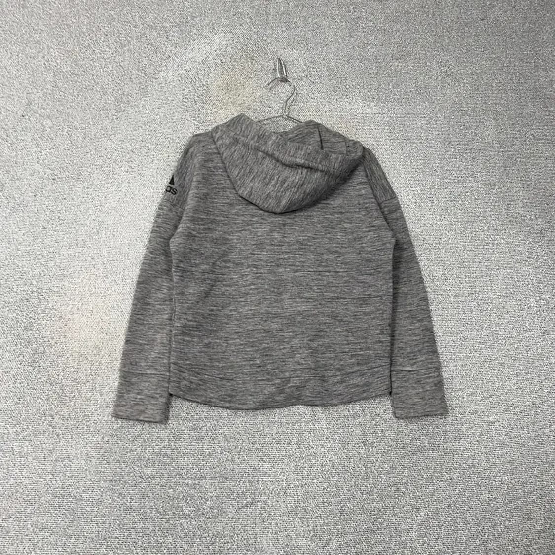 아디다스 그레이 배색 완장 로고 기능성 후드집업 M 상품이미지2