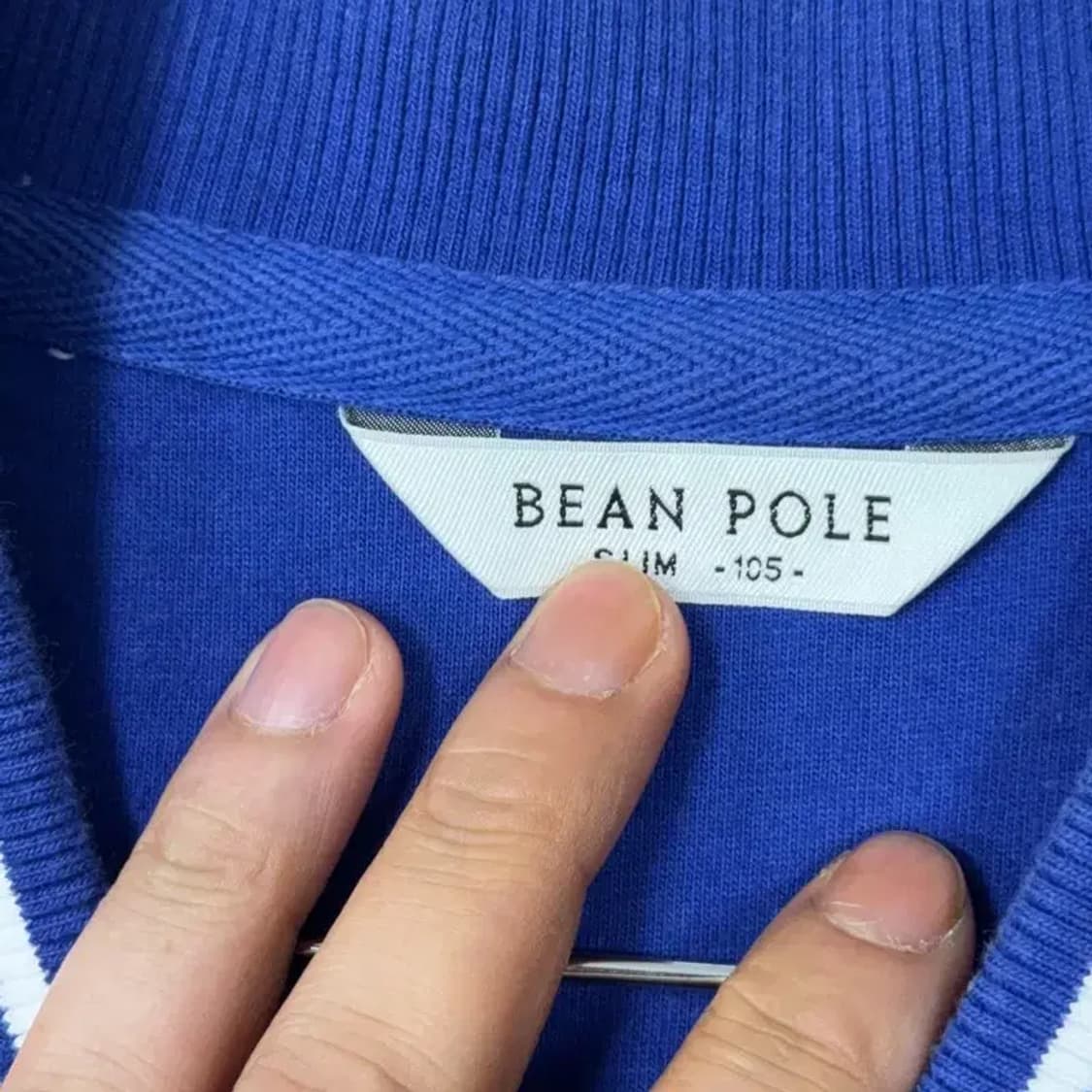 빈폴 로고 단가라 캐주얼 코튼 스타디움 자켓 105 상품이미지3