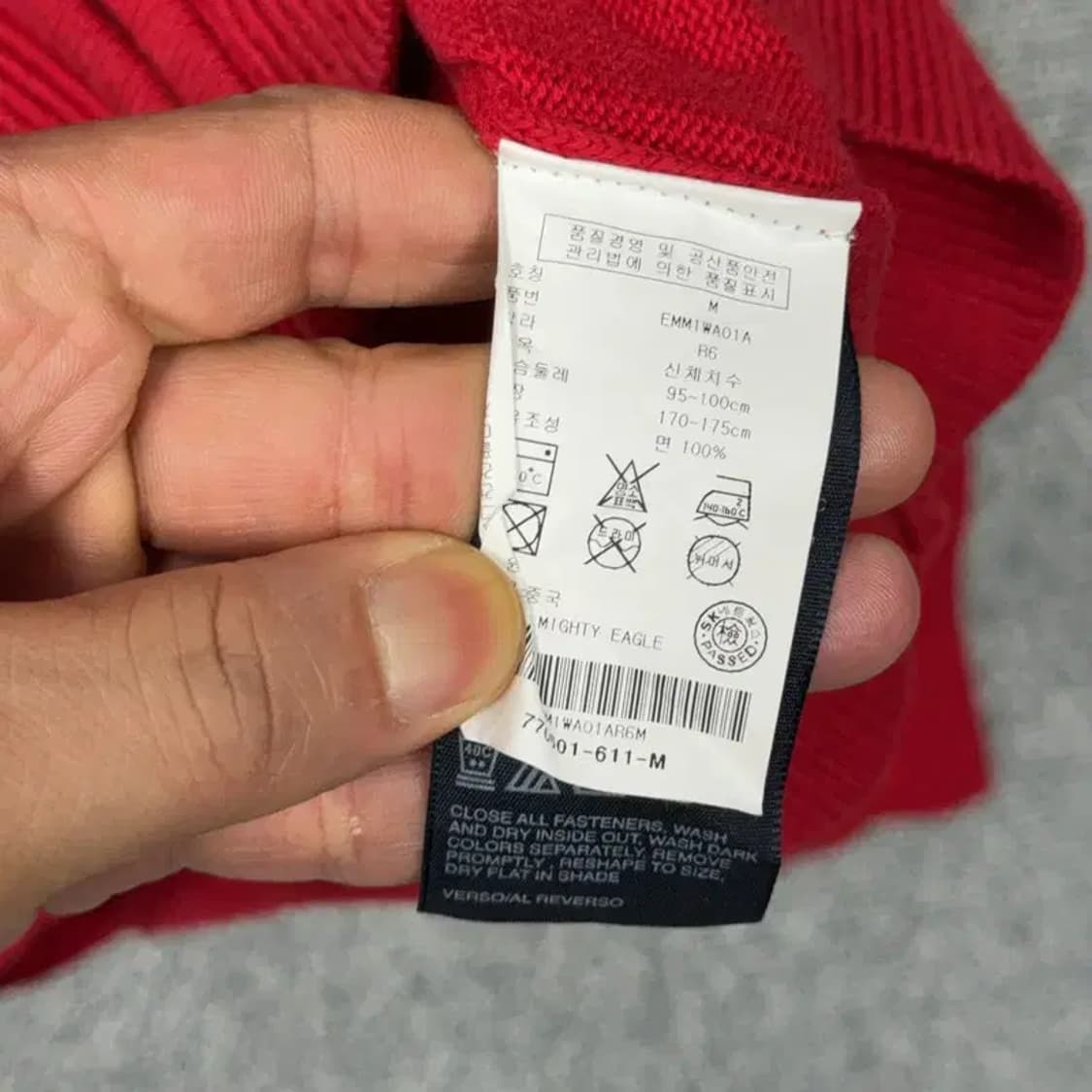 타미힐피거 프리미엄 코튼 레드 로고 니트 집업 M 상품이미지4