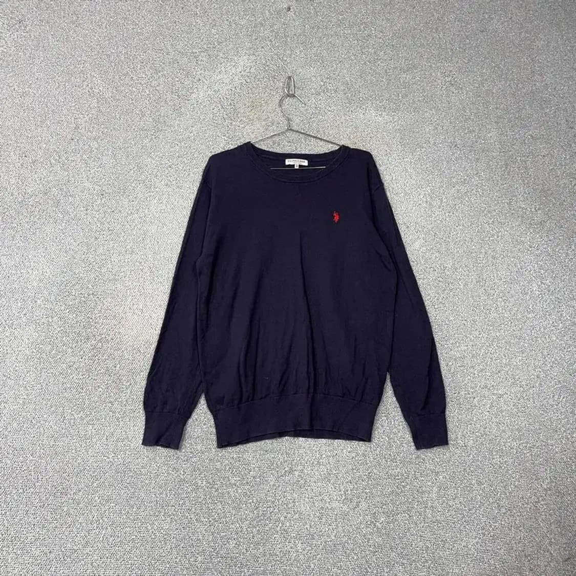 US 폴로 아쎈 네이비 로고 코튼 니트 XL 상품이미지1