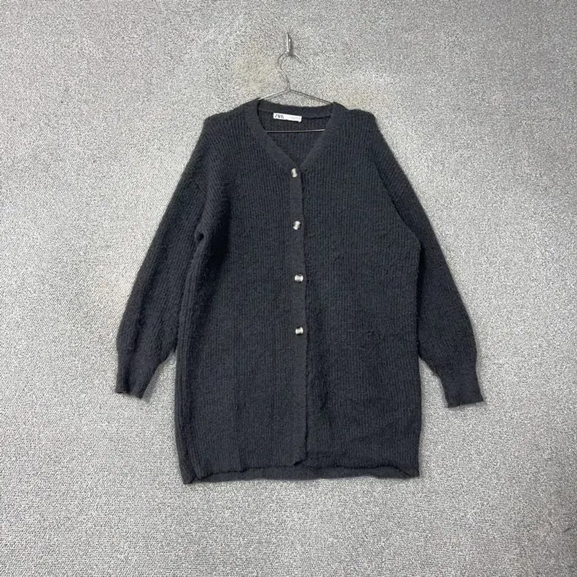자라 여성 그레이 니트 롱 가디건 M 상품이미지1