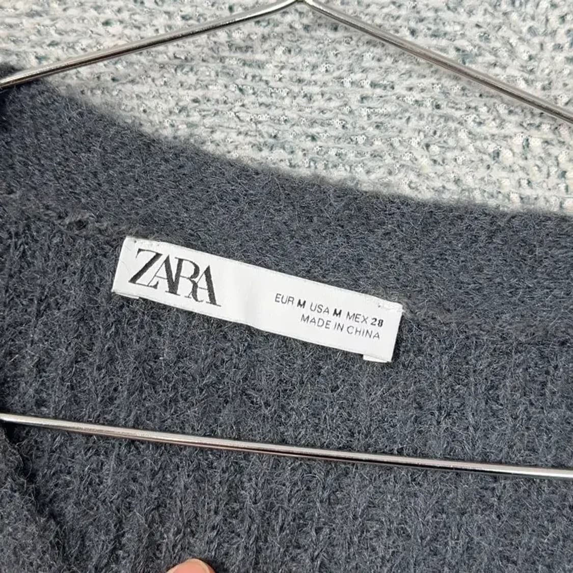 자라 여성 그레이 니트 롱 가디건 M 상품이미지3