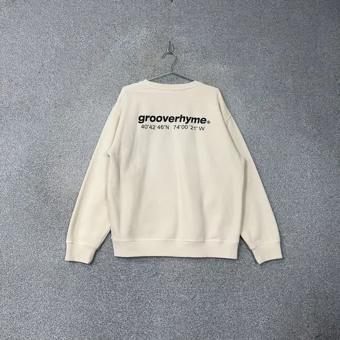 그루브라임 백로고 크림 맨투맨 XL 상품이미지2