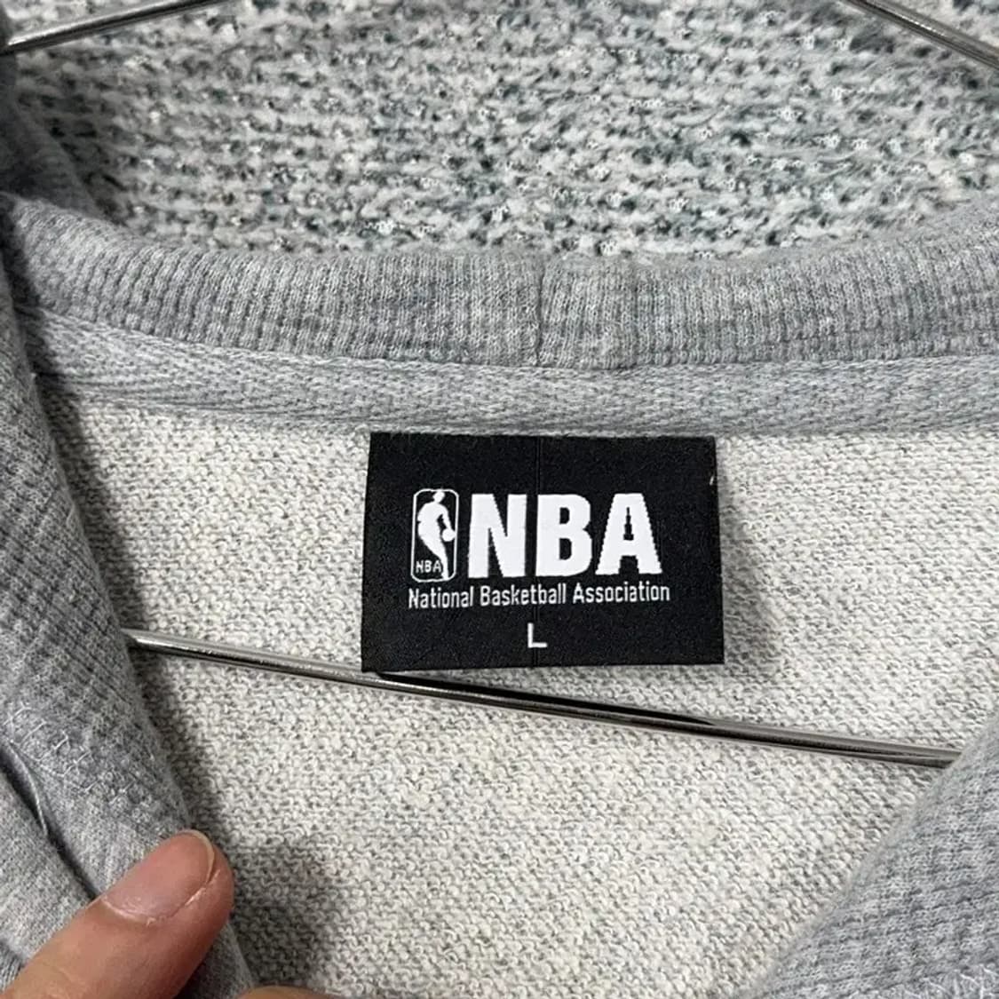 NBA 프린팅 로고 그레이 후드티 L 상품이미지3