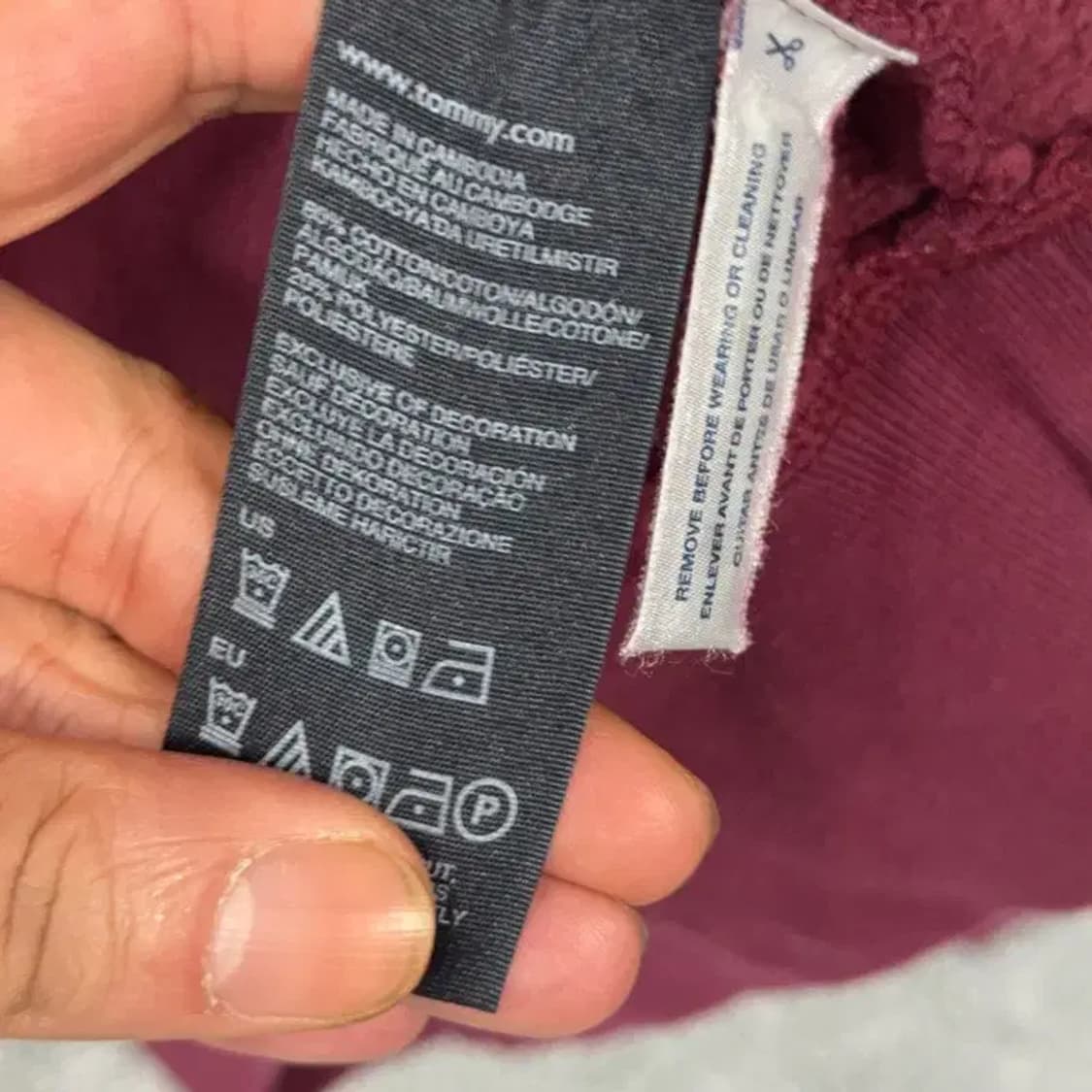 타미힐피거 버건디 로고 캐주얼 남성 맨투맨 L 상품이미지4