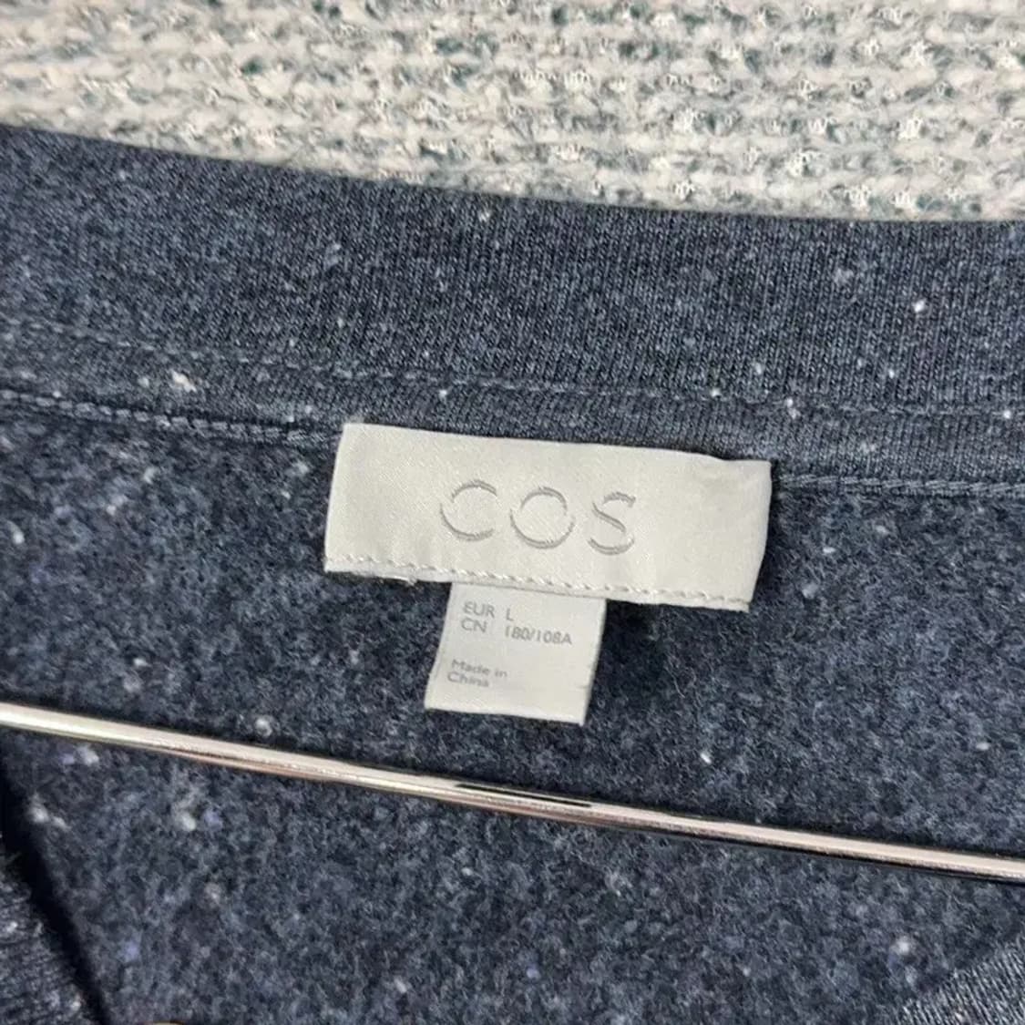 코스 캐주얼 배색 네이비 맨투맨 L 상품이미지3