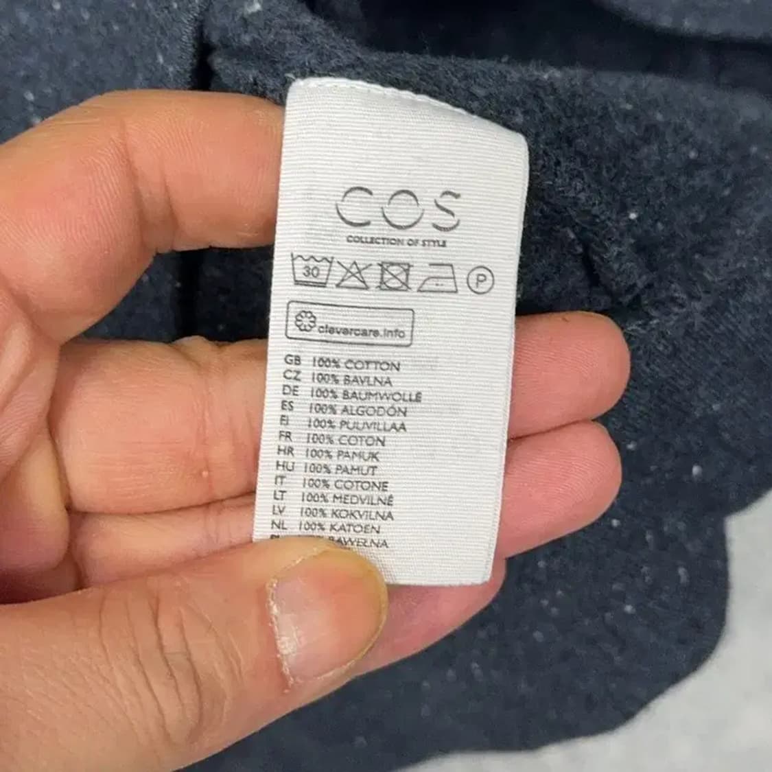 코스 캐주얼 배색 네이비 맨투맨 L 상품이미지4