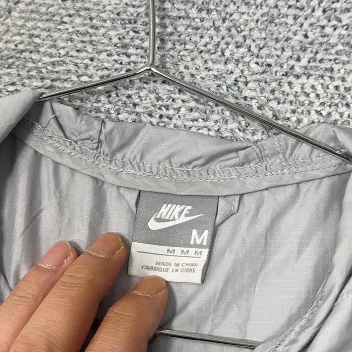 나이키 그레이 블랙 투톤 로고 바람막이 윈드자켓 M 상품이미지4