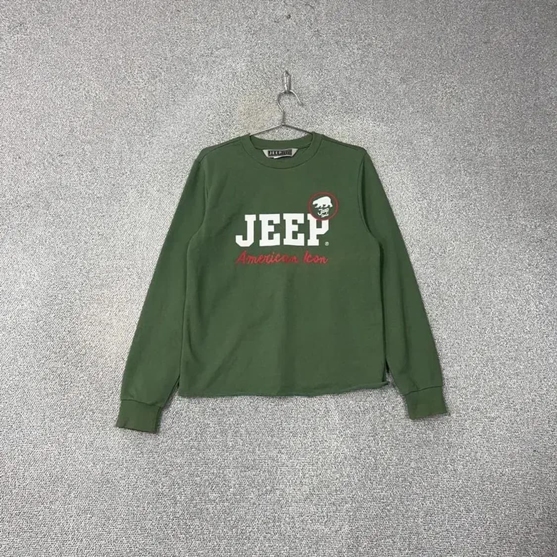 지프 프린팅 카키 그린 캐주얼 맨투맨 M 상품이미지1