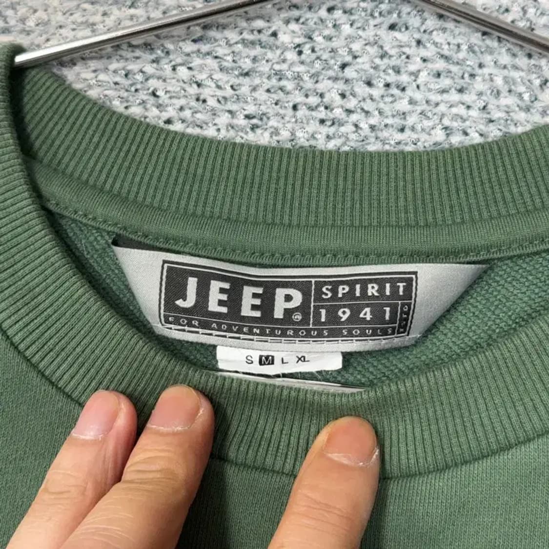 지프 프린팅 카키 그린 캐주얼 맨투맨 M 상품이미지3