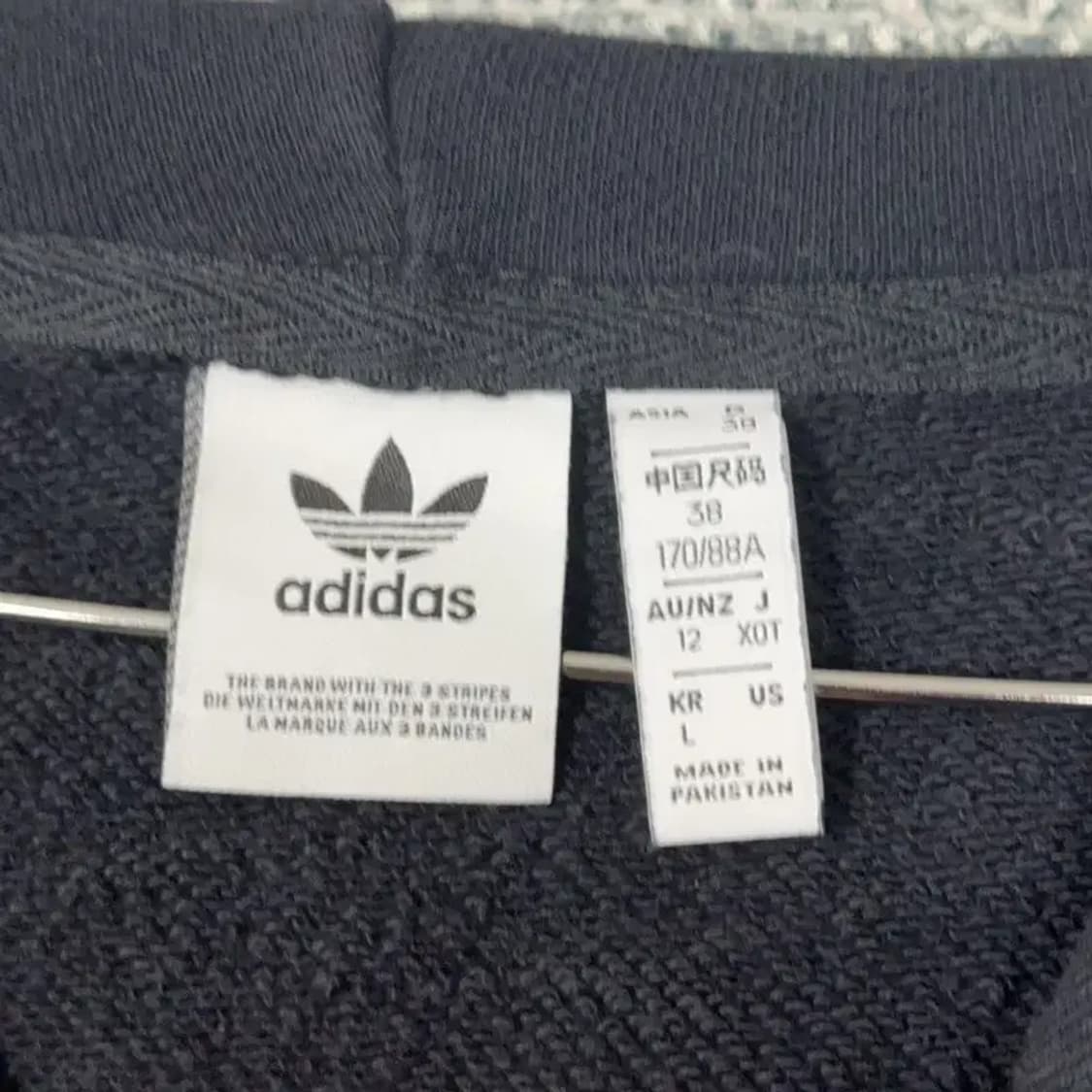 아디다스 빈티지 프린팅 소매 삼선 오버핏 후드티 L 상품이미지3