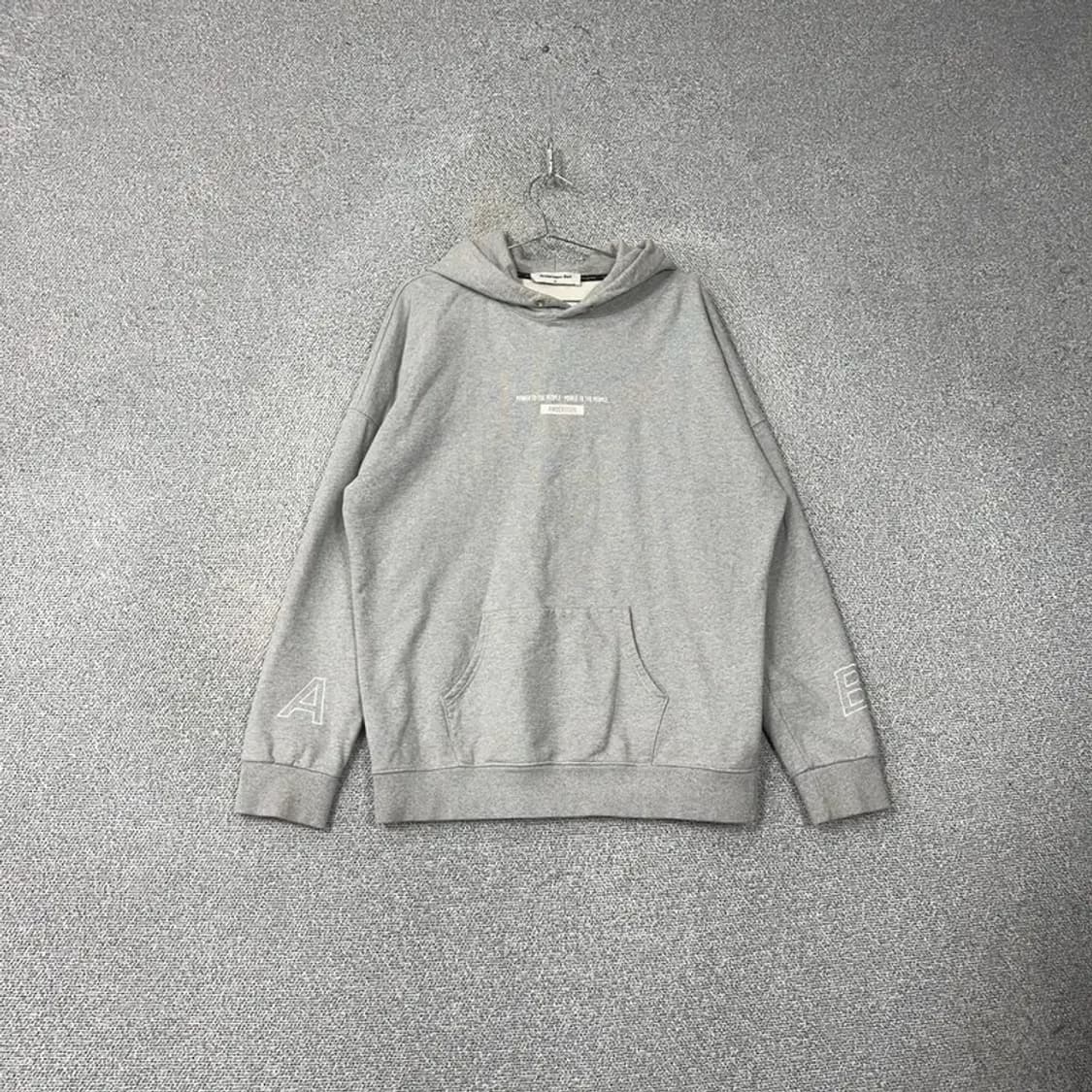 앤더슨벨 프린팅 오버핏 그레이 스웻 후드티 XL 상품이미지1