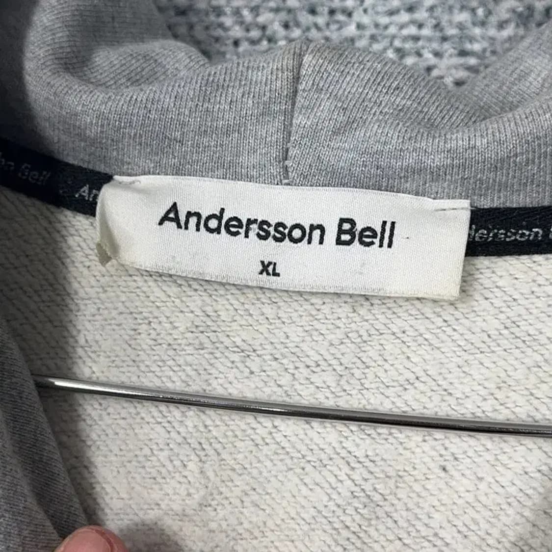 앤더슨벨 프린팅 오버핏 그레이 스웻 후드티 XL 상품이미지3