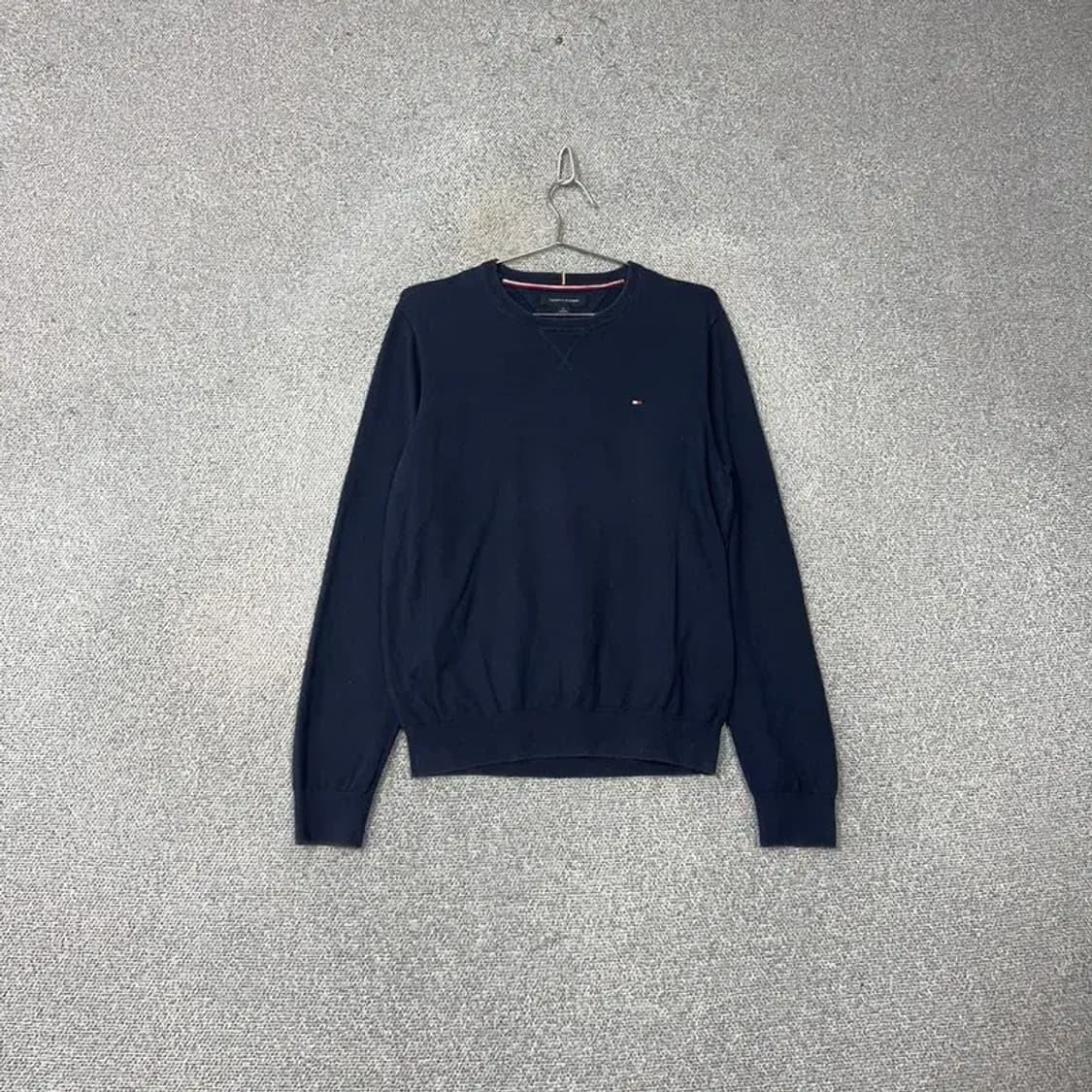 타미힐피거 네이비 로고 코튼 캐주얼 남성 니트 M 상품이미지1