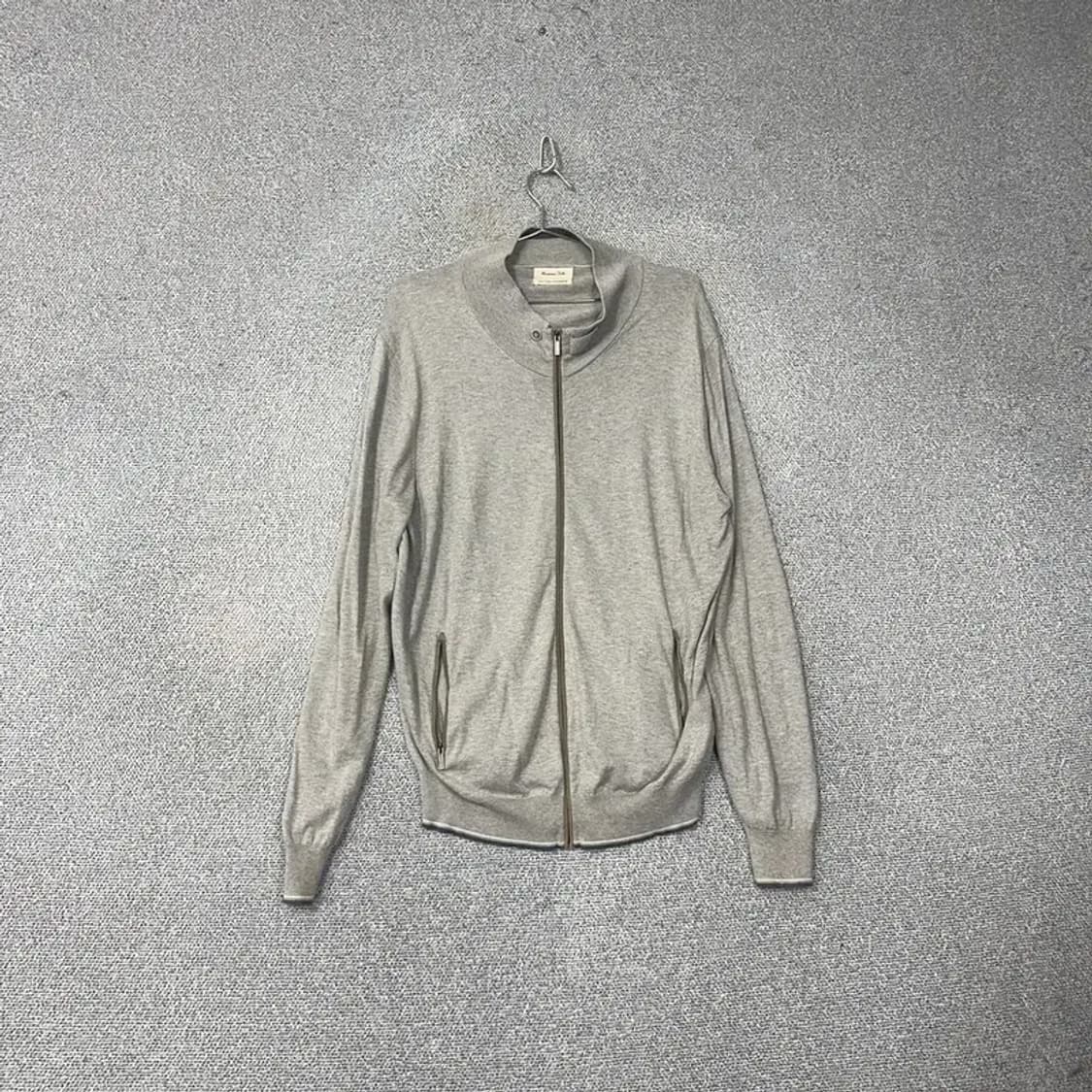 마시모두띠 코튼 캐시미어 그레이 니트 집업 XL 상품이미지1