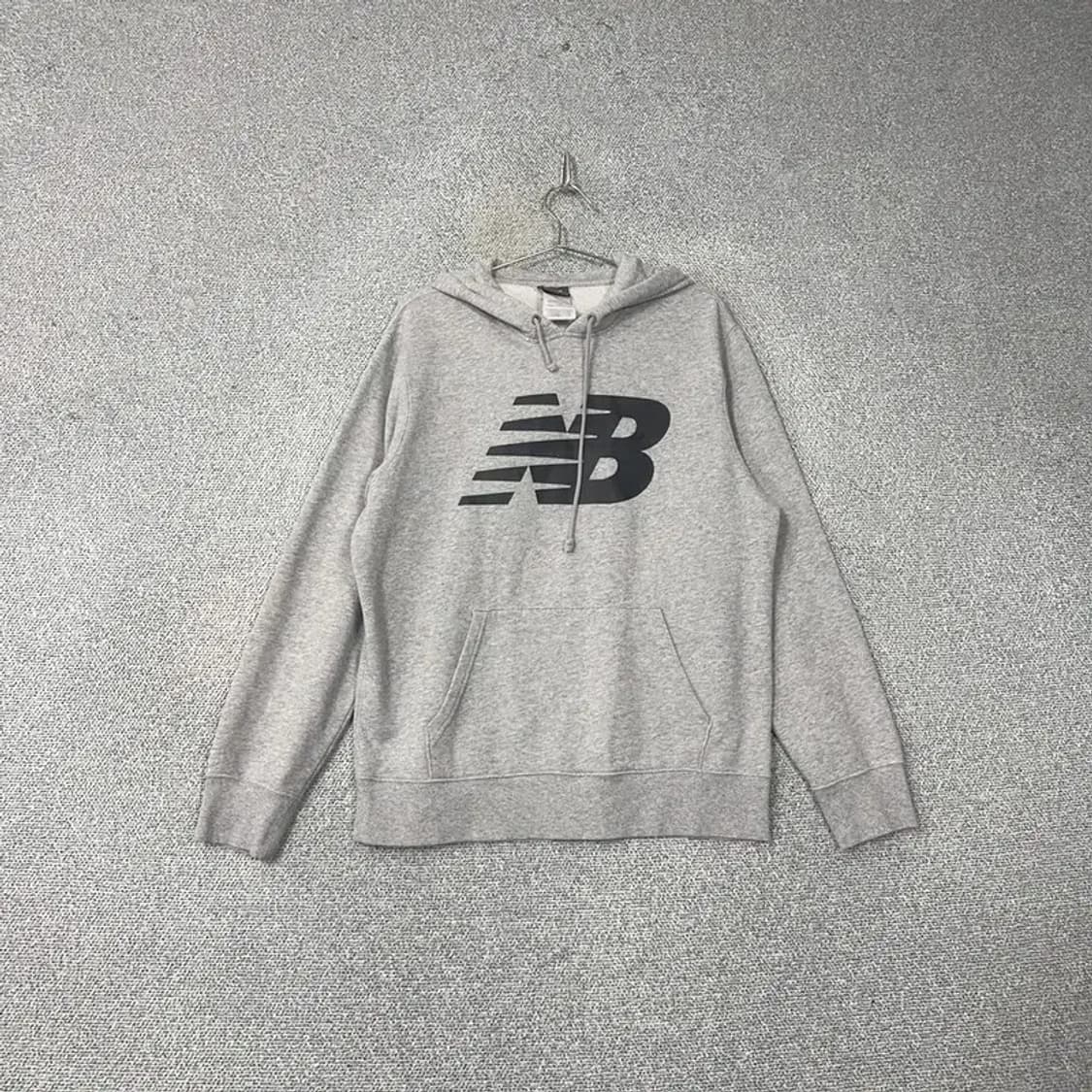 뉴발란스 프린팅 로고 그레이 오버핏 후드티 L 상품이미지1