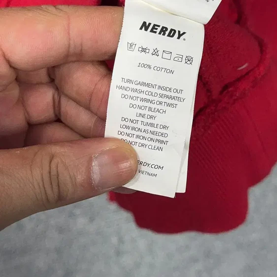 널디 프린팅 레드 빈티지 사이드라인 오버핏 후드티 M 상품이미지4