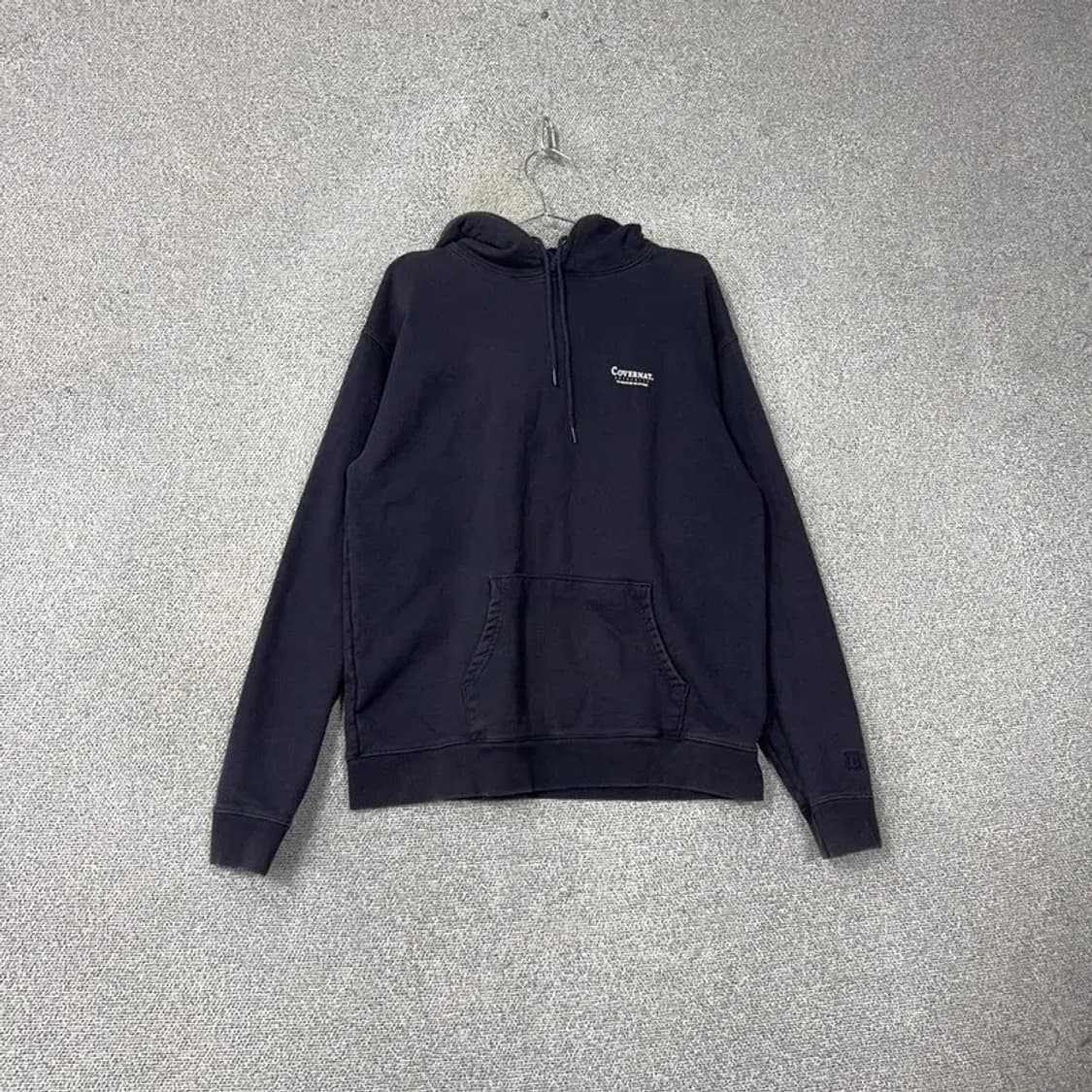 커버낫 스펠 백로고 오버핏 네이비 스웻 후드티 L 상품이미지1