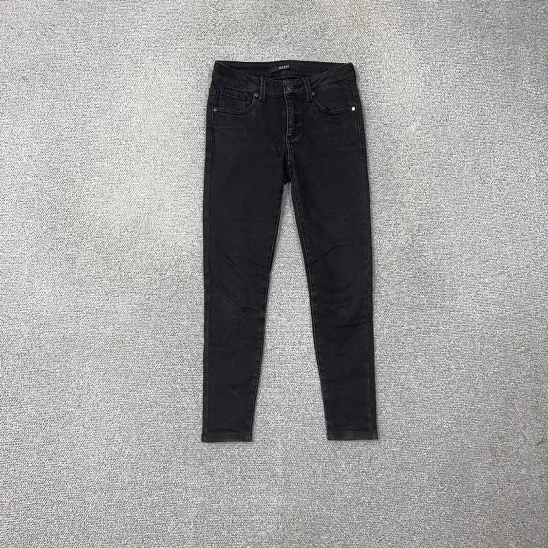 게스 삼각로고 스판 흑청 스키니진 25 상품이미지1