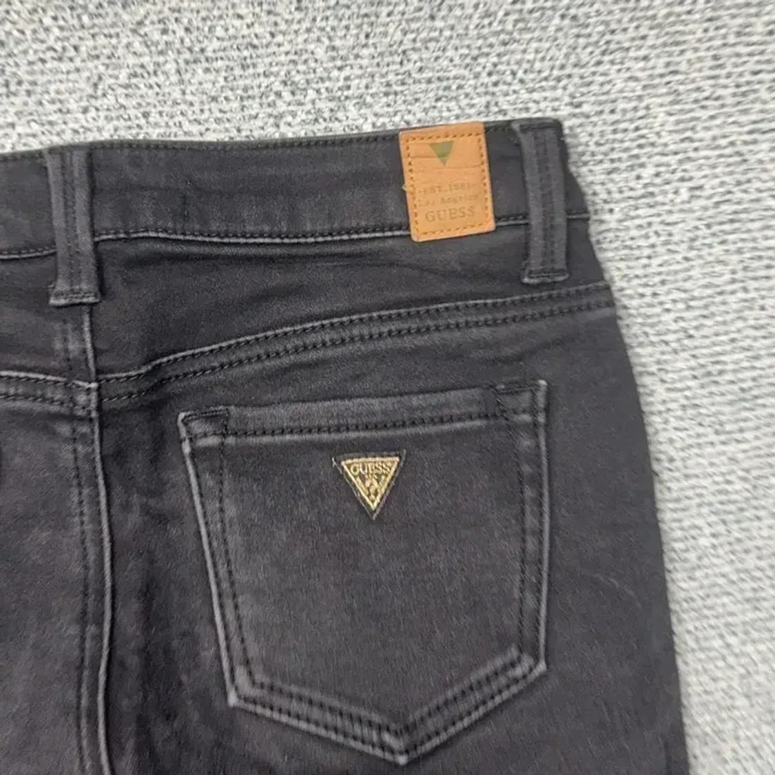 게스 삼각로고 스판 흑청 스키니진 25 상품이미지5