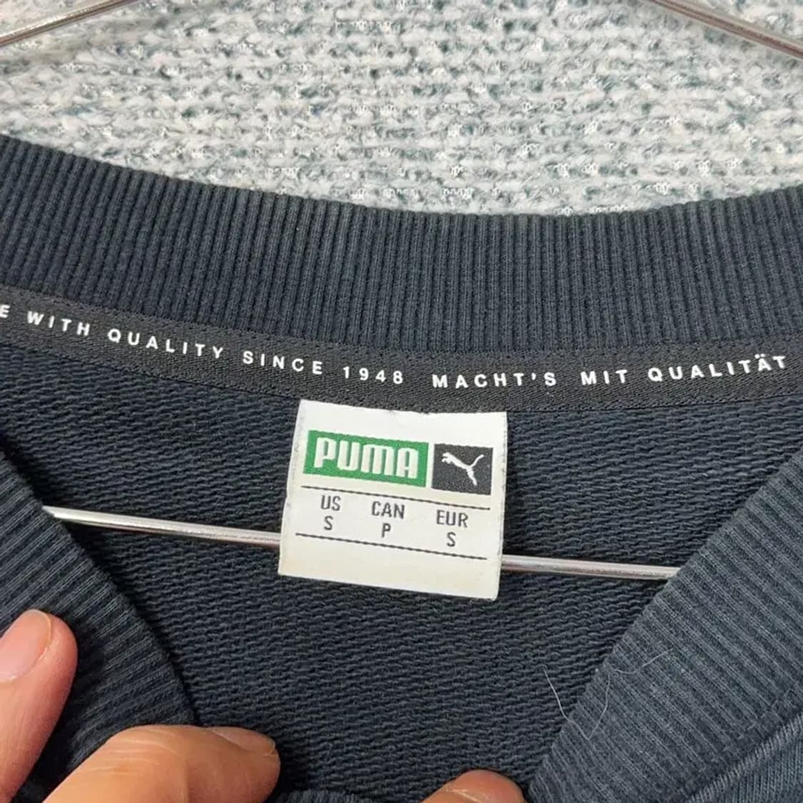 푸마 프린팅 로고 블랙 맨투맨 S 상품이미지3