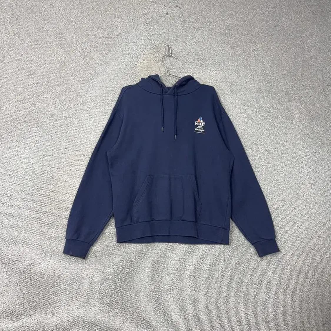 밀레 마크제이콥스 백프린팅 로고 네이비 오버핏 후드티 L 상품이미지1