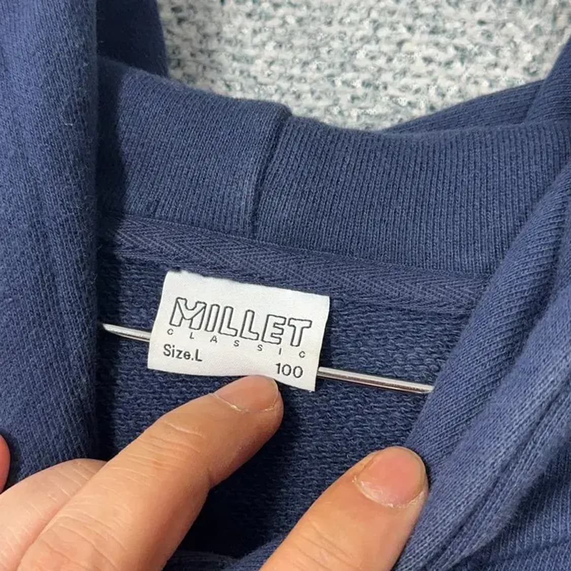 밀레 마크제이콥스 백프린팅 로고 네이비 오버핏 후드티 L 상품이미지3