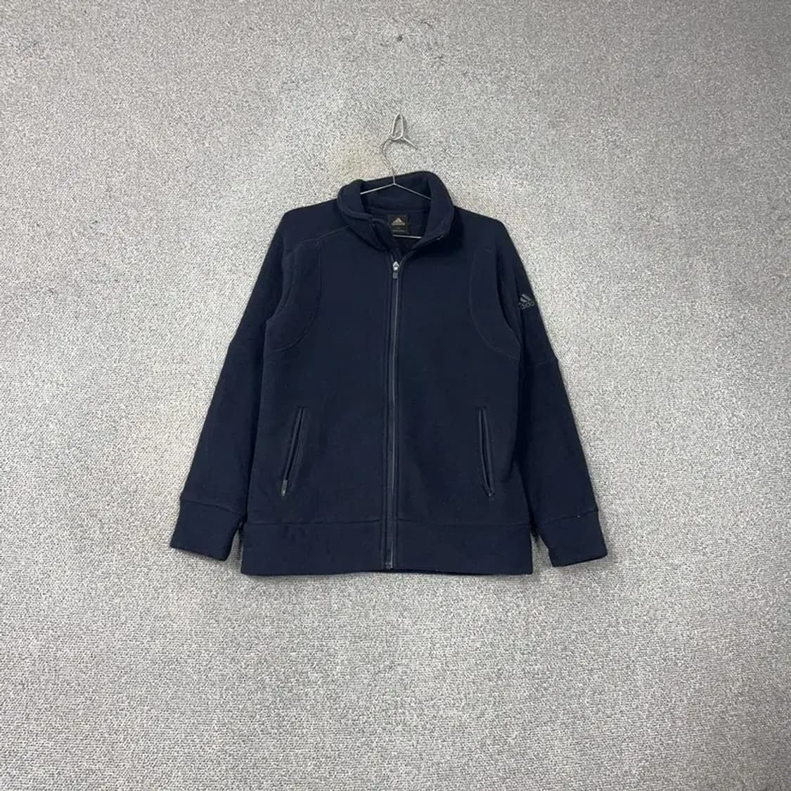 아디다스 남성 캐주얼 완장 로고 네이비 기모 후리스 집업 95 상품이미지1