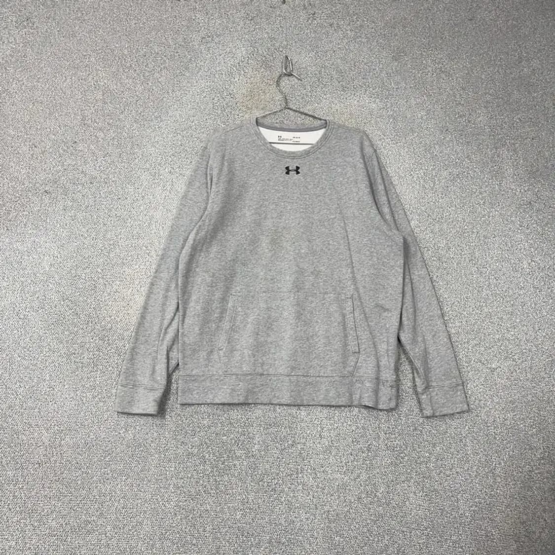 언더아머 센터로고 오버핏 라이트 그레이 남성 맨투맨 L 상품이미지1