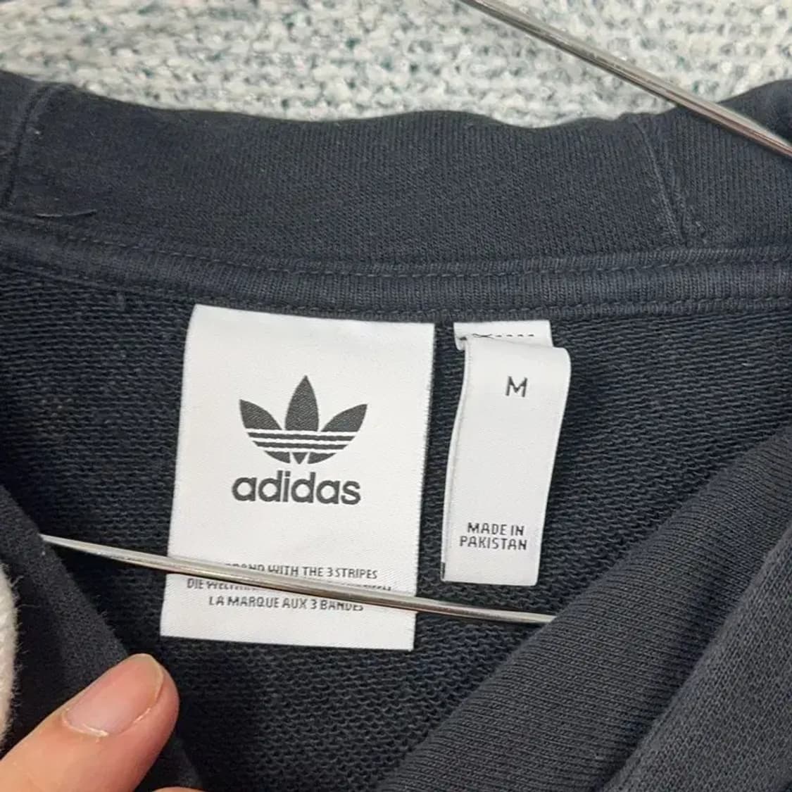 아디다스 블랙 불꽃 로고 후드티 M 상품이미지3