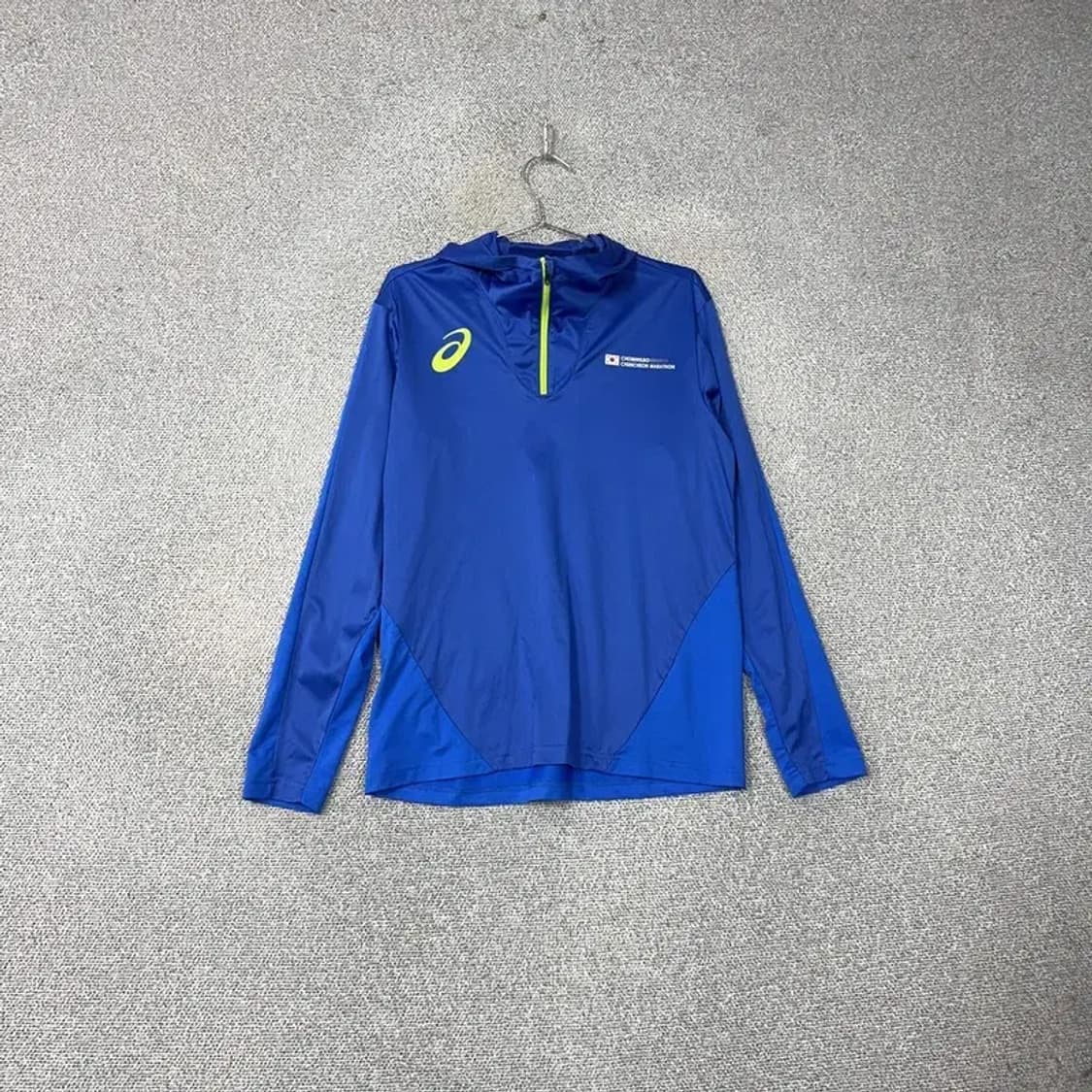 아식스 로고 대한민국 태극기 반집업 기능성 후드 긴팔티 100 상품이미지1