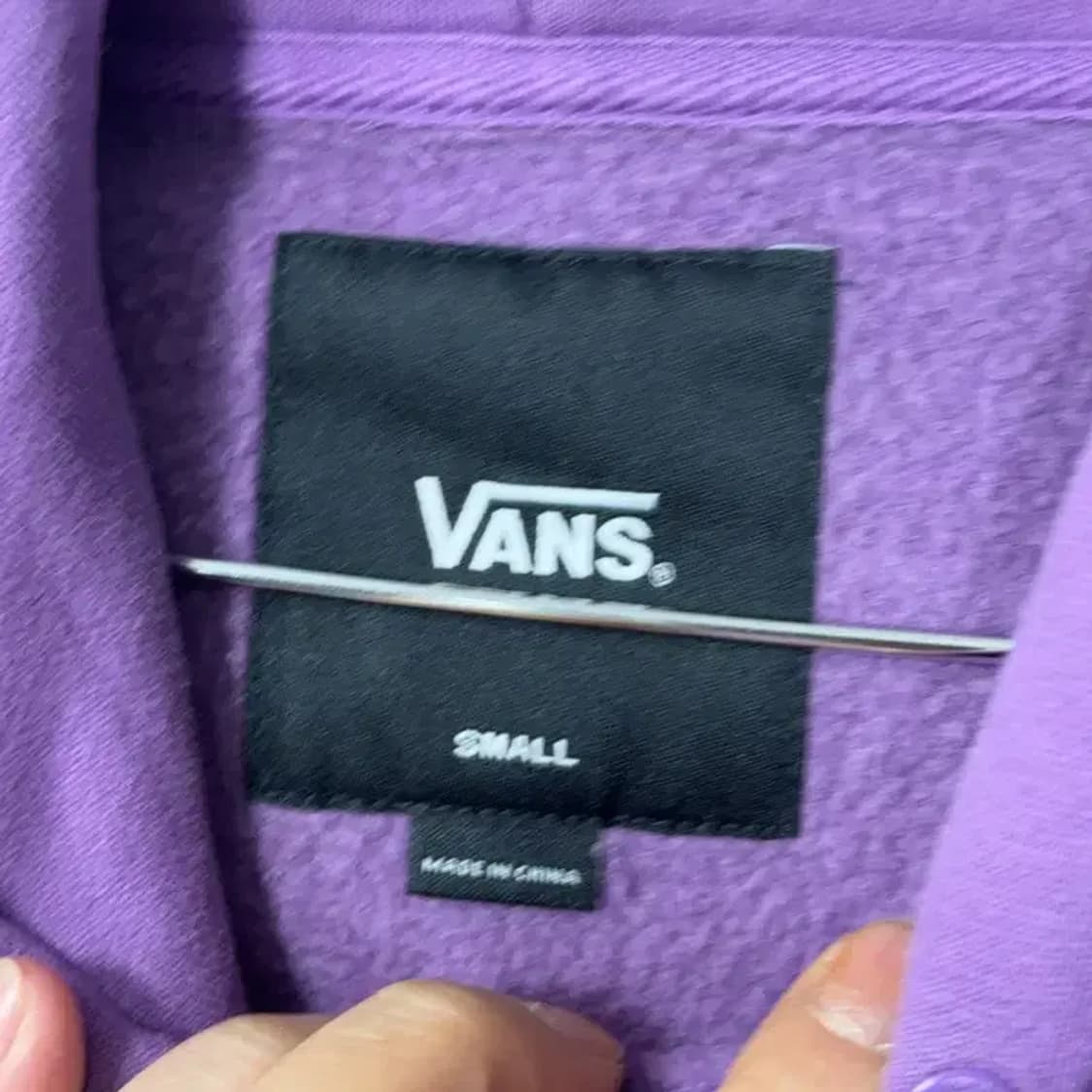 반스 센터 스펠로고 퍼플 후드티 S 상품이미지3