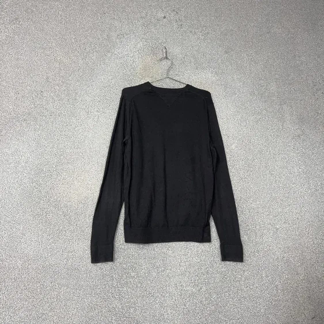 타미힐피거 블랙 실크 면 코튼 로고 니트 S 상품이미지2