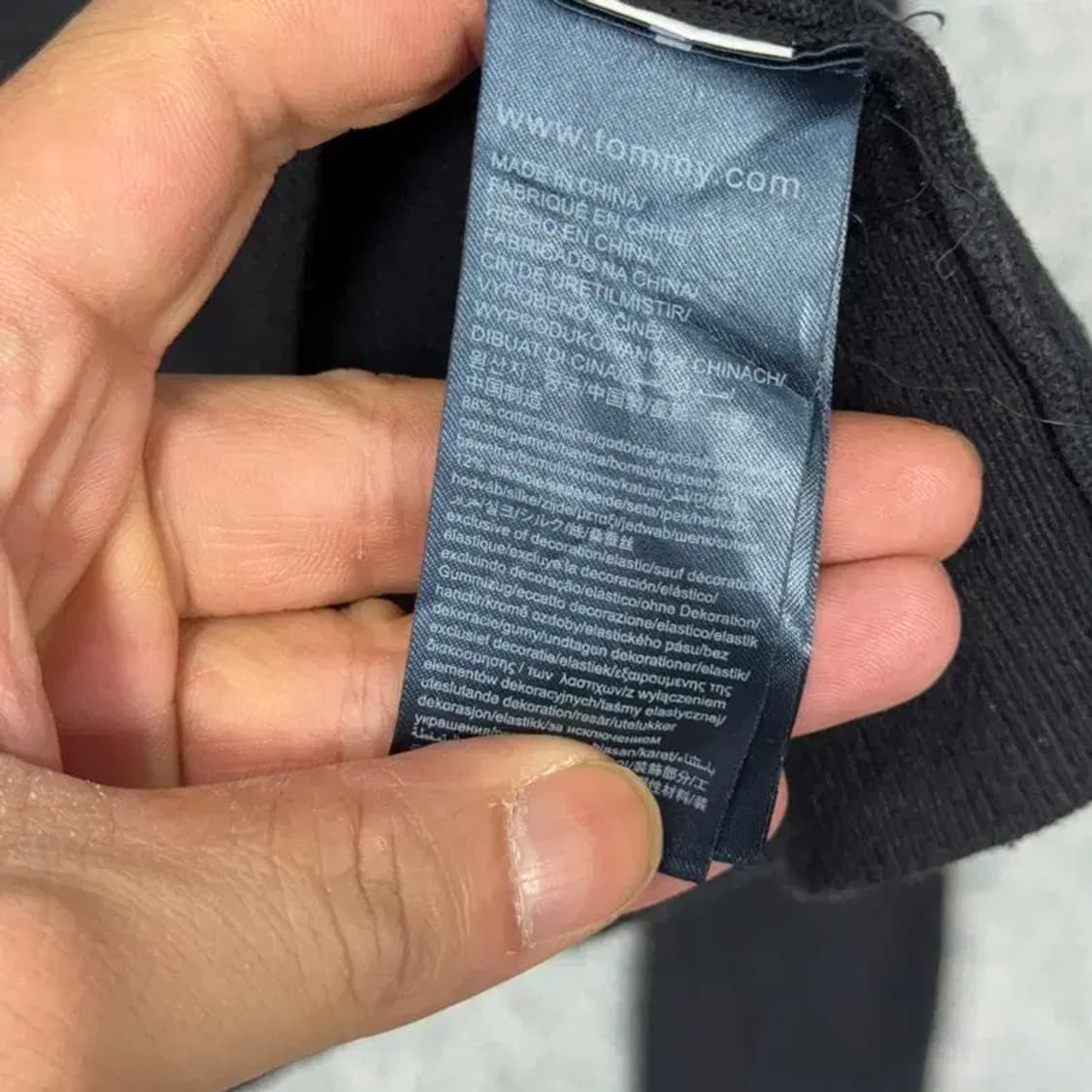 타미힐피거 블랙 실크 면 코튼 로고 니트 S 상품이미지6