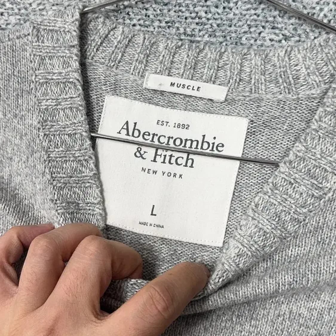 아베크롬비 블루 사슴 로고 그레이 니트 L 상품이미지5