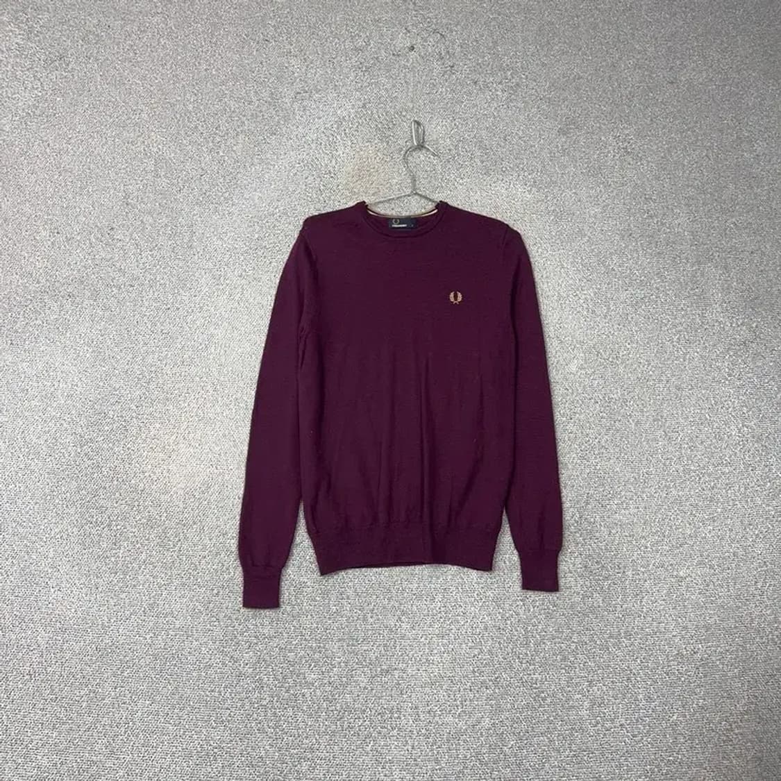 프레드페리 와인 로고 버건디 울 니트 S 상품이미지1