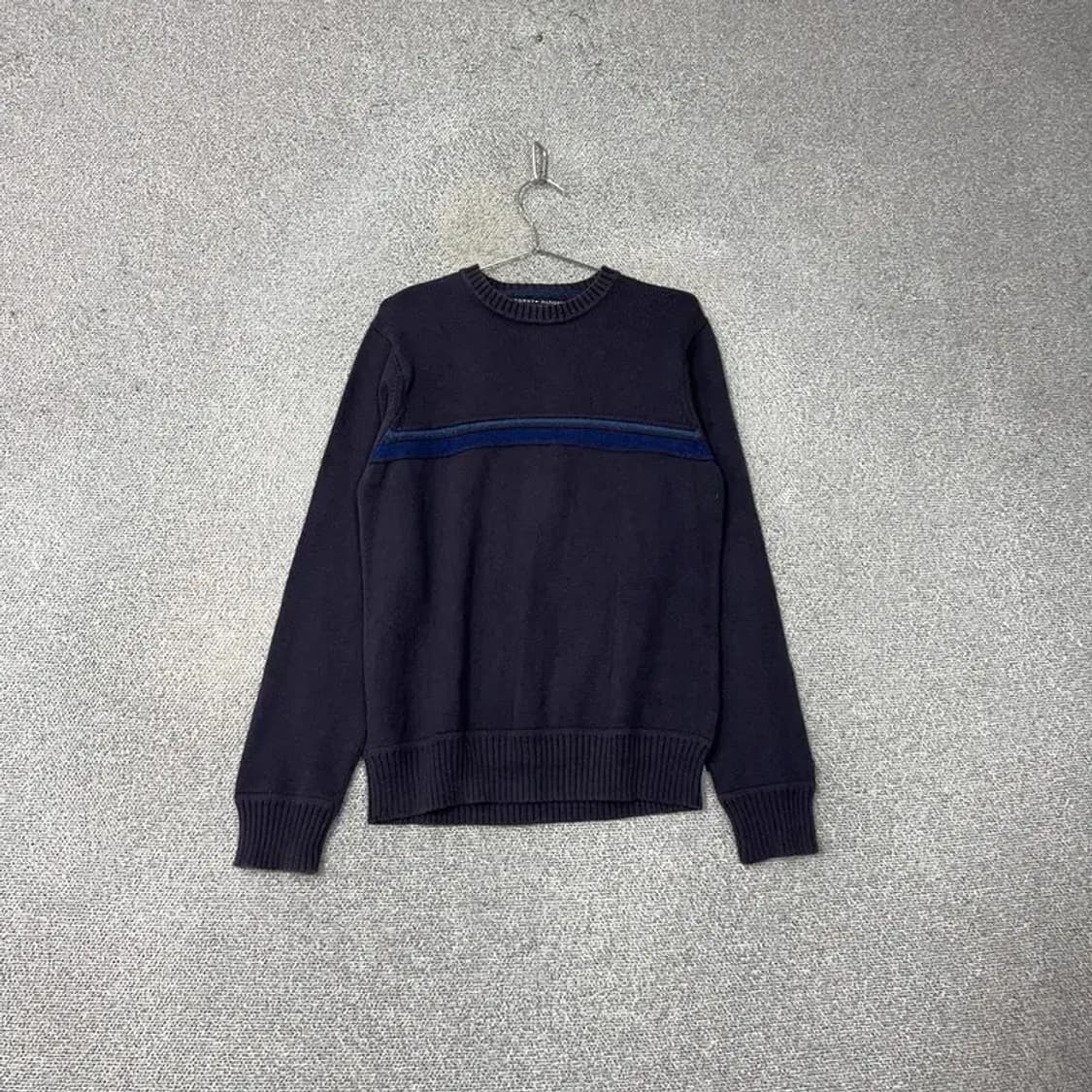 타미힐피거 네이비 캐주얼 로고 남성 코튼 니트 S 상품이미지1