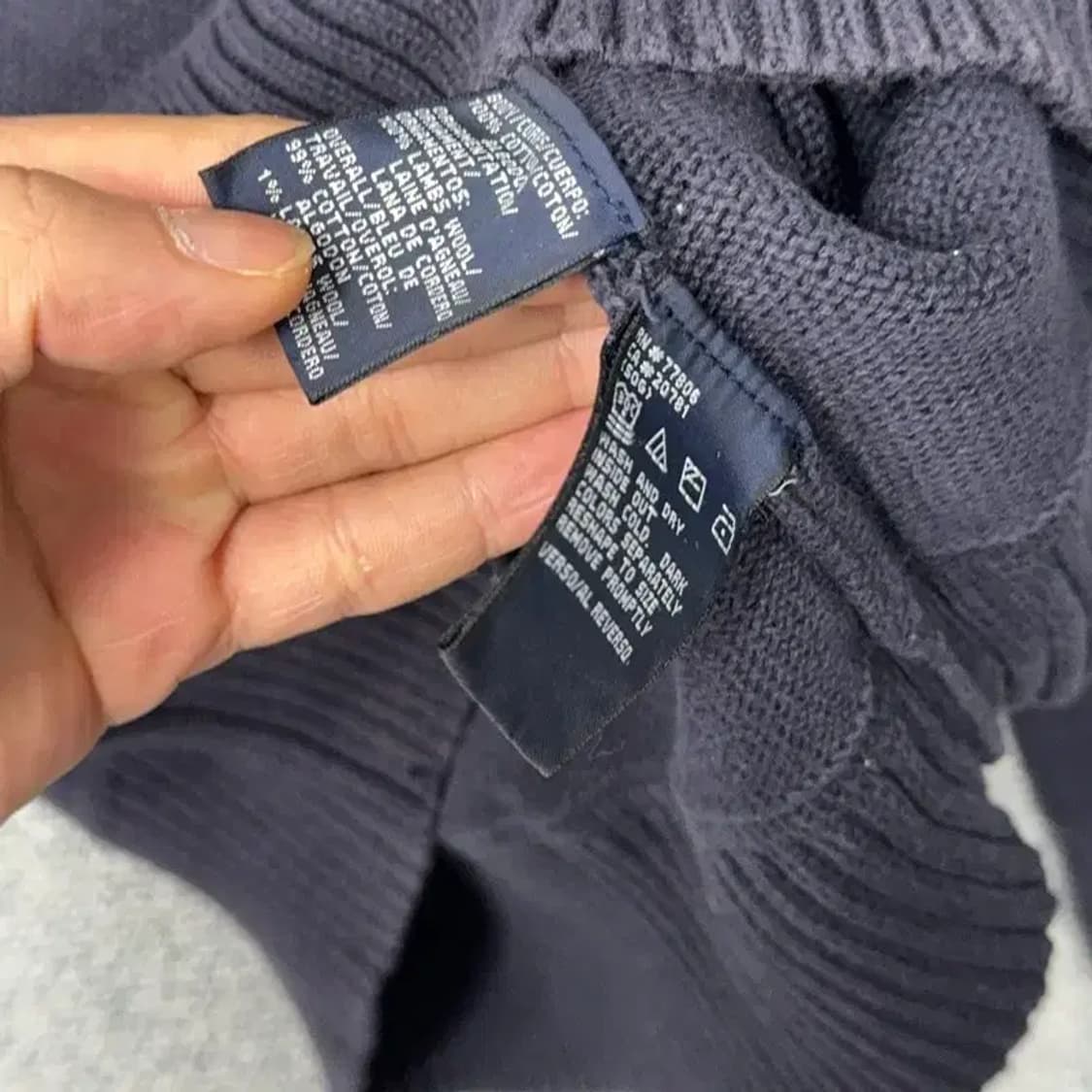 타미힐피거 네이비 캐주얼 로고 남성 코튼 니트 S 상품이미지4