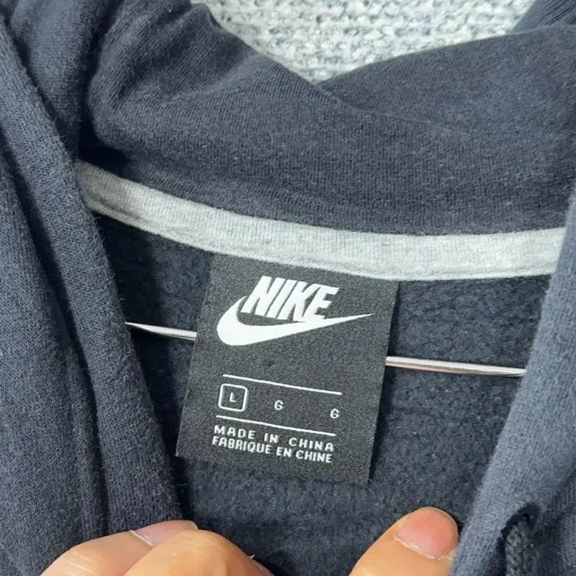 나이키 레드 스우시 로고 블랙 후딑 L 상품이미지3