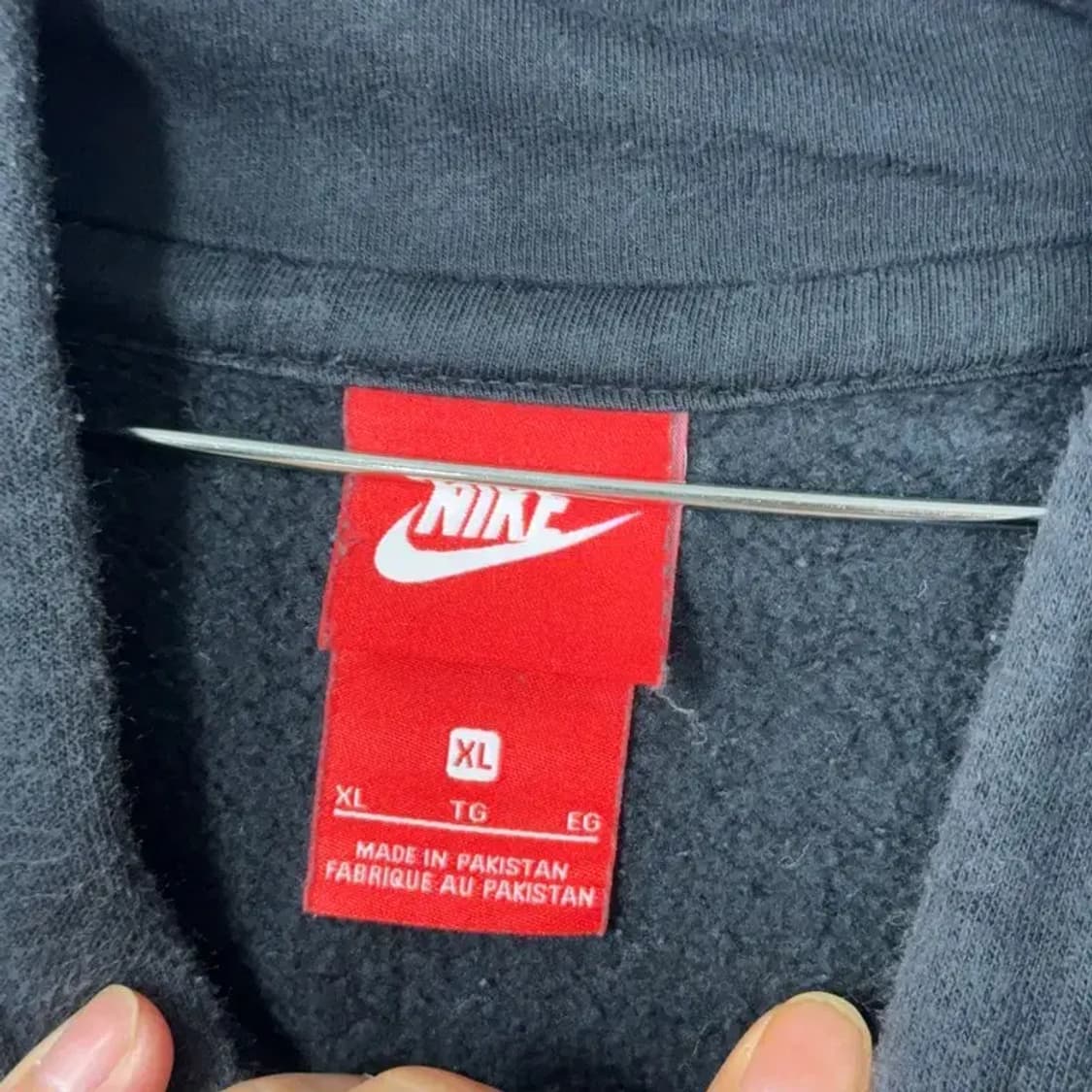 나이키 에어 프린팅 로고 블랙 후드티 XL 상품이미지3