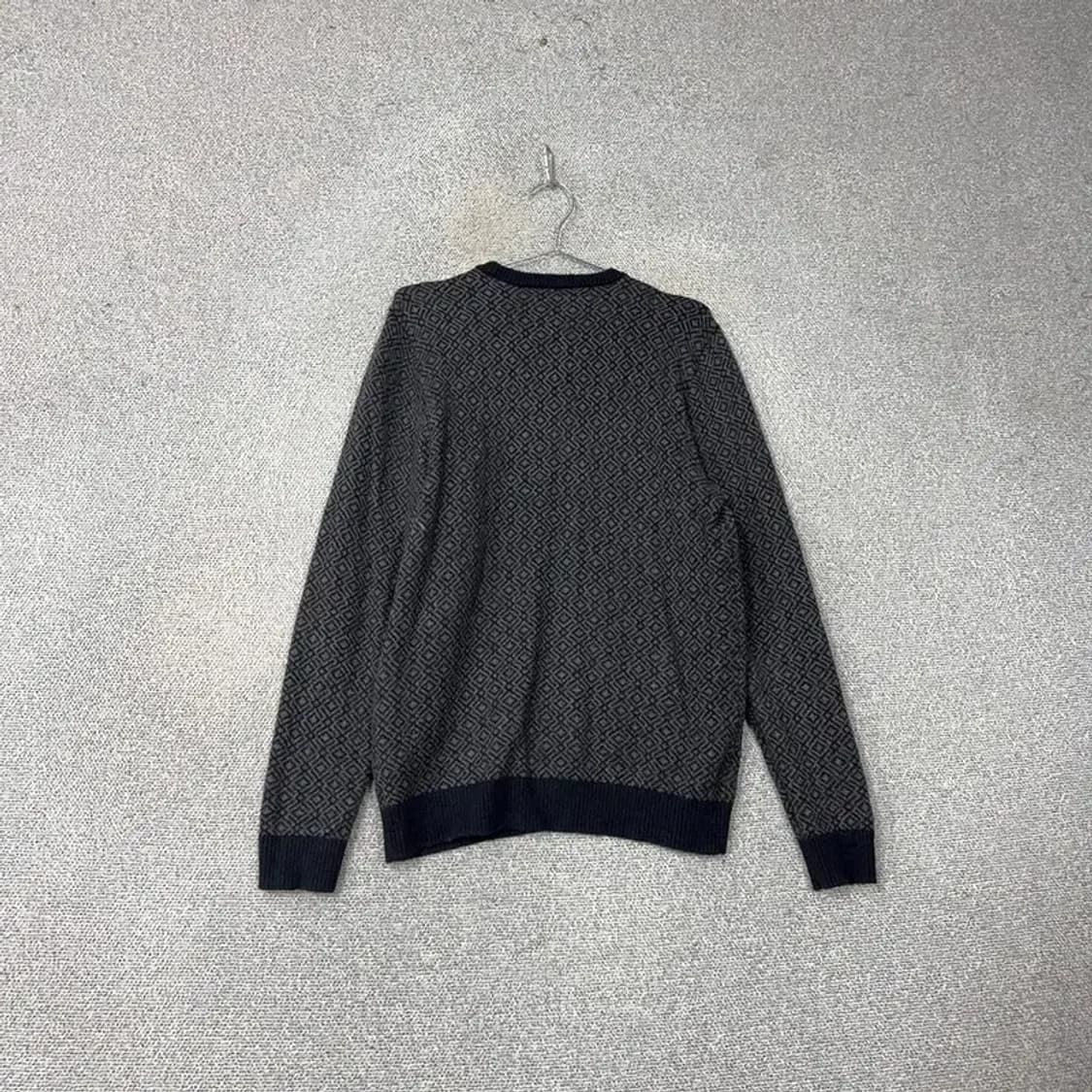 아베크롬비 그레이 배색 패턴 캐주얼 남성 울 니트 L 상품이미지2