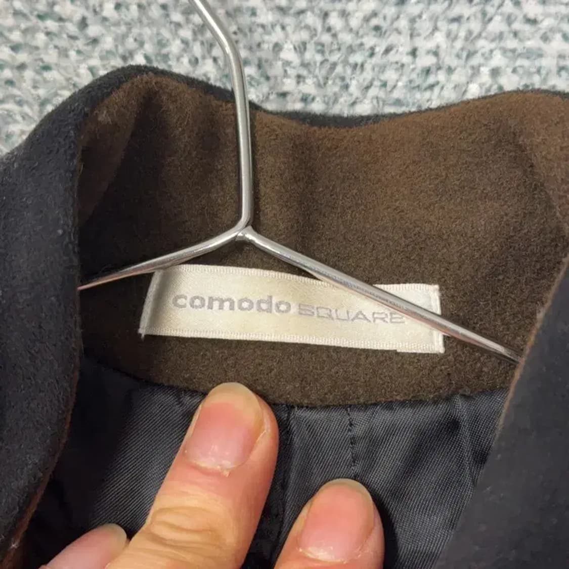 코모도 스퀘어 브라운 3버튼 클래식 남성 싱글 코트 95 상품이미지5