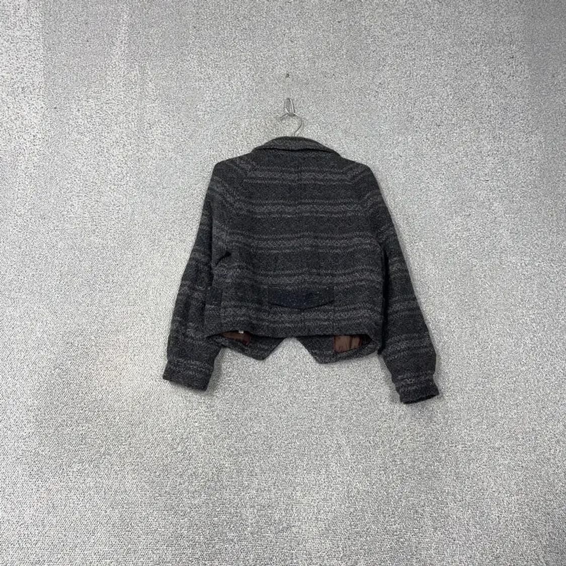 써스데이아일랜드 체크 패턴 캐주얼 울 숏 코트 자켓 S 상품이미지2