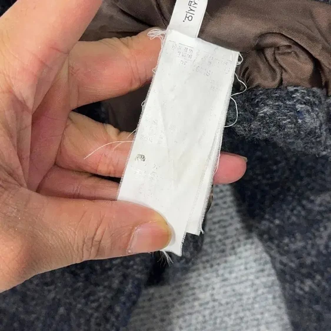 써스데이아일랜드 체크 패턴 캐주얼 울 숏 코트 자켓 S 상품이미지4