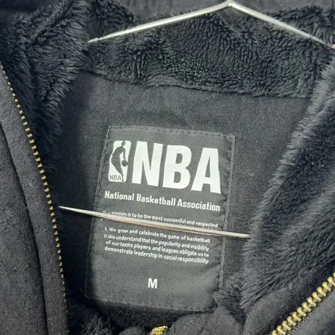 NBA 내피 퍼 블랙 후드집업 M 상품이미지3