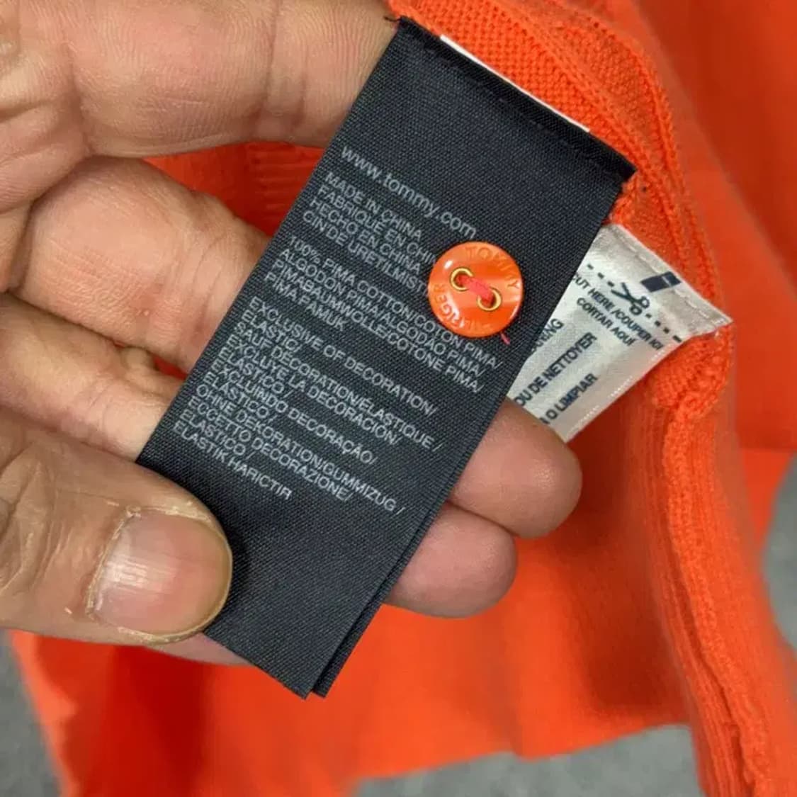 타미힐피거 피마코튼 오렌지 가디건 M 상품이미지3